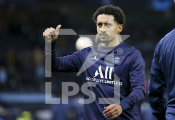 2021-11-24 - Marquinhos of PSG during the UEFA Champions League, Group A football match between Manchester City and Paris Saint-Germain (PSG) on November 24, 2021 at Etihad Stadium in Manchester, England - MANCHESTER CITY VS PARIS SAINT-GERMAIN (PSG) - UEFA CHAMPIONS LEAGUE - SOCCER