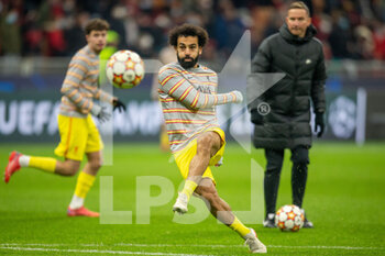 2021-12-07 - Liverpool forward Mohamed Salah warms up during the UEFA Champions League, Group B football match between AC Milan and Liverpool FC on December 7, 2021 at San Siro Stadium in Milan, Italy - AC MILAN VS LIVERPOOL FC - UEFA CHAMPIONS LEAGUE - SOCCER