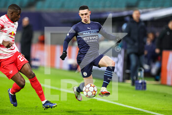 2021-12-07 - Phil Foden (47) of Manchester City during the UEFA Champions League, Group A football match between RB Leipzig and Manchester City on December 7, 2021 at Red Bull Arena in Leipzig, Germany - RB LEIPZIG VS MANCHESTER CITY - UEFA CHAMPIONS LEAGUE - SOCCER