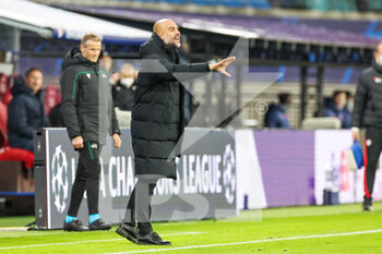 2021-12-07 - Pep Guardiola Manager of Manchester City during the UEFA Champions League, Group A football match between RB Leipzig and Manchester City on December 7, 2021 at Red Bull Arena in Leipzig, Germany - RB LEIPZIG VS MANCHESTER CITY - UEFA CHAMPIONS LEAGUE - SOCCER
