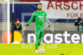 2021-12-07 - Zack Steffen (13) of Manchester City during the UEFA Champions League, Group A football match between RB Leipzig and Manchester City on December 7, 2021 at Red Bull Arena in Leipzig, Germany - RB LEIPZIG VS MANCHESTER CITY - UEFA CHAMPIONS LEAGUE - SOCCER