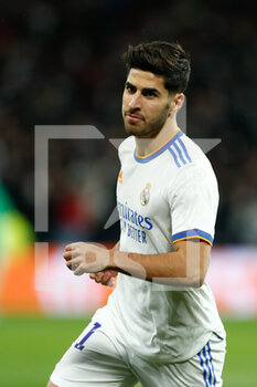2021-12-07 - Marco Asensio of Real Madrid celebrates a goal 2-0 during the UEFA Champions League, Group D football match between Real Madrid and FC Internazionale on December 7, 2021 at Santiago Bernabeu stadium in Madrid, Spain - REAL MADRID VS FC INTERNAZIONALE - UEFA CHAMPIONS LEAGUE - SOCCER