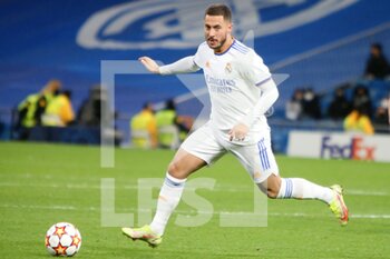 2021-12-07 - Eden Hazard of Real Madrid during the UEFA Champions League, Group D football match between Real Madrid and FC Internazionale on December 7, 2021 at Santiago Bernabeu stadium in Madrid, Spain - REAL MADRID VS FC INTERNAZIONALE - UEFA CHAMPIONS LEAGUE - SOCCER