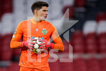 2021-12-07 - Goalkeeper Joao Virginia of Sporting CP during the UEFA Champions League, Group C football match between Ajax and Sporting Clube de Portugal on December 7, 2021 at Johan Cruijff ArenA in Amsterdam, Netherlands - AJAX VS SPORTING CLUBE DE PORTUGAL - UEFA CHAMPIONS LEAGUE - SOCCER
