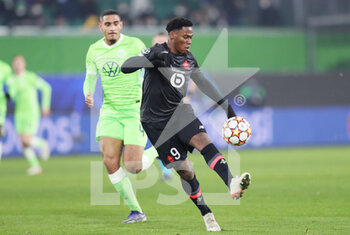 2021-12-08 - Jonathan David of Lille during the UEFA Champions League, Group G football match between VfL Wolfsburg and LOSC Lille on December 8, 2021 at Volkswagen Arena in Wolfsburg, Germany - VFL WOLFSBURG VS LOSC LILLE - UEFA CHAMPIONS LEAGUE - SOCCER