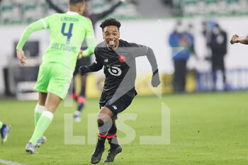 2021-12-08 - Angel Gomes of Lille celebrates his goal 0-3 during the UEFA Champions League, Group G football match between VfL Wolfsburg and LOSC Lille on December 8, 2021 at Volkswagen Arena in Wolfsburg, Germany - VFL WOLFSBURG VS LOSC LILLE - UEFA CHAMPIONS LEAGUE - SOCCER