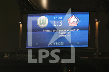 2021-12-08 - Illustration scoreboard during the UEFA Champions League, Group G football match between VfL Wolfsburg and LOSC Lille on December 8, 2021 at Volkswagen Arena in Wolfsburg, Germany - VFL WOLFSBURG VS LOSC LILLE - UEFA CHAMPIONS LEAGUE - SOCCER