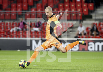 2021-08-19 - Goalkeeper of Rosenborg Andre Hansen during the UEFA Europa Conference League, Play-offs, 1st leg between Stade Rennais and Rosenborg BK on August, 19, 2021 at Roazhon Park in Rennes, France - Photo Jean Catuffe / DPPI - STADE RENNAIS VS ROSENBORG BK - UEFA CONFERENCE LEAGUE - SOCCER