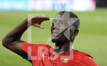 2021-08-19 - Serhou Guirassy of Rennes celebrates his goal during the UEFA Europa Conference League, Play-offs, 1st leg between Stade Rennais and Rosenborg BK on August, 19, 2021 at Roazhon Park in Rennes, France - Photo Jean Catuffe / DPPI - STADE RENNAIS VS ROSENBORG BK - UEFA CONFERENCE LEAGUE - SOCCER