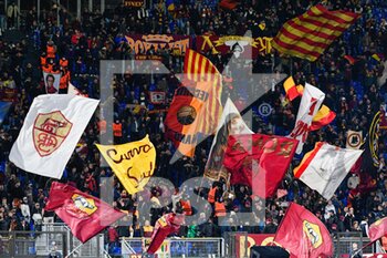 2021-11-04 - Supporters AS Roma during the UEFA Europa Conference League football match between AS Roma and Bodo/Glimt  at The Olympic Stadium in Rome on November 04, 2021. - AS ROMA VS BODO/GLIMT - UEFA CONFERENCE LEAGUE - SOCCER