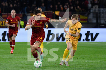 2021-11-04 - Nicolo' Zaniolo (AS Roma)  Elias Hagen of Bodo/Glimt during the UEFA Europa Conference League football match between AS Roma and Bodo/Glimt  at The Olympic Stadium in Rome on November 04, 2021. - AS ROMA VS BODO/GLIMT - UEFA CONFERENCE LEAGUE - SOCCER