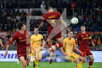 2021-11-04 - Roger Ibanez (AS Roma) goal 2-2 during the UEFA Europa Conference League football match between AS Roma and Bodo/Glimt  at The Olympic Stadium in Rome on November 04, 2021. - AS ROMA VS BODO/GLIMT - UEFA CONFERENCE LEAGUE - SOCCER
