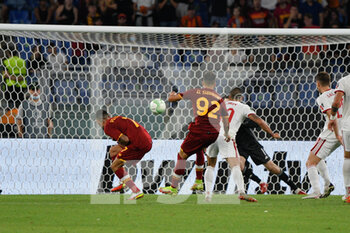 2021-09-16 - Stephan El Shaarawy of AS Roma goal 2-1 during the UEFA Europa Conference League football match between AS Roma and CSKA Sofia at The Olympic Stadium in Rome on September 16, 2021. (Photo by FABRIZIO CORRADETTI / LM) - AS ROMA VS CSKA SOFIA - UEFA CONFERENCE LEAGUE - SOCCER