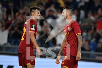 2021-09-16 - Lorenzo Pellegrini of AS Roma and Stephan El Shaarawy of AS Roma during the UEFA Europa Conference League football match between AS Roma and CSKA Sofia at The Olympic Stadium in Rome on September 16, 2021 - AS ROMA VS CSKA SOFIA - UEFA CONFERENCE LEAGUE - SOCCER