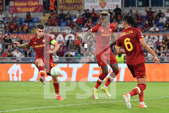 2021-09-16 - Gianluca Mancini of AS Roma goal 4-1 during the UEFA Europa Conference League football match between AS Roma and CSKA Sofia at The Olympic Stadium in Rome on September 16, 2021. (Photo by FABRIZIO CORRADETTI / LM) - AS ROMA VS CSKA SOFIA - UEFA CONFERENCE LEAGUE - SOCCER