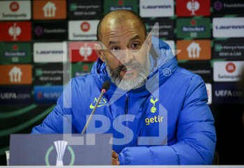 2021-10-21 - Coach of Tottenham Hotspur Nuno Espirito Santo answers to the media during the post-match press conference following the UEFA Conference League, Group G football match between Vitesse Arnhem and Tottenham Hotspur on October 21, 2021 at GelreDome stadium in Arnhem, Netherlands - VITESSE ARNHEM VS TOTTENHAM HOTSPUR - UEFA CONFERENCE LEAGUE - SOCCER