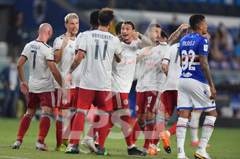 2021-08-16 - team Alessandria celebrates after scoring a goal - TRENTADUESIMI - UC SAMPDORIA VS US ALESSANDRIA CALCIO - ITALIAN CUP - SOCCER