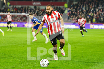 2021-12-22 - Bryan Mbeumo (19) of Brentford during the English League Cup, EFL Cup quarter-finals football match between Brentford and Chelsea on December 22, 2021 at Brentford Community Stadium in Brentford, England - BRENTFORD VS CHELSEA - ENGLISH LEAGUE CUP - SOCCER