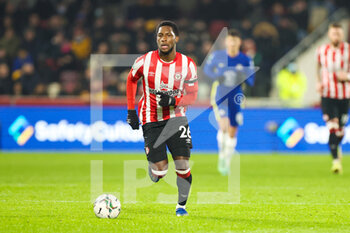 2021-12-22 - Shandon Baptiste (26) of Brentford during the English League Cup, EFL Cup quarter-finals football match between Brentford and Chelsea on December 22, 2021 at Brentford Community Stadium in Brentford, England - BRENTFORD VS CHELSEA - ENGLISH LEAGUE CUP - SOCCER