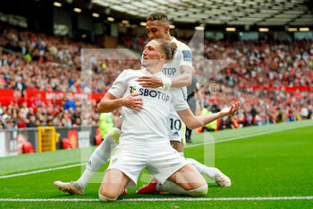 2021-08-14 - Leeds United defender Luke Ayling (2) scores a goal and celebrates 1-1 during the English championship Premier League football match between Manchester United and Leeds United on August 14, 2021 at Old Trafford in Manchester, England - Photo Simon Davies / ProSportsImages / DPPI - MANCHESTER UNITED VS LEEDS UNITED - ENGLISH PREMIER LEAGUE - SOCCER