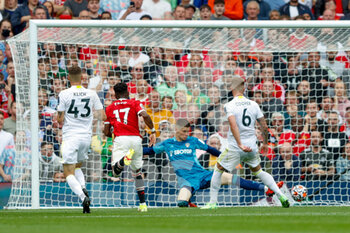 2021-08-14 - Fred of Manchester United scores a goal to make the score 5-1 during the English championship Premier League football match between Manchester United and Leeds United on August 14, 2021 at Old Trafford in Manchester, England - Photo Simon Davies / ProSportsImages / DPPI - MANCHESTER UNITED VS LEEDS UNITED - ENGLISH PREMIER LEAGUE - SOCCER