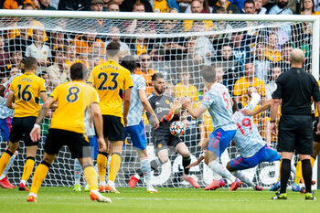 2021-08-29 - Manchester Utd goalkeeper David de Gea (1) makes save during the English championship Premier League football match between Wolverhampton Wanderers and Manchester United on August 29, 2021 at Molineux in Wolverhampton, England - Photo Manjit Narotra / ProSportsImages / DPPI - WOLVERHAMPTON WANDERERS VS MANCHESTER UNITED - ENGLISH PREMIER LEAGUE - SOCCER