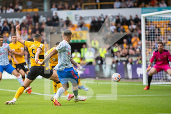2021-08-29 - Manchester Utd forward Mason Greenwood (11) scores a goal 0-1 during the English championship Premier League football match between Wolverhampton Wanderers and Manchester United on August 29, 2021 at Molineux in Wolverhampton, England - Photo Manjit Narotra / ProSportsImages / DPPI - WOLVERHAMPTON WANDERERS VS MANCHESTER UNITED - ENGLISH PREMIER LEAGUE - SOCCER