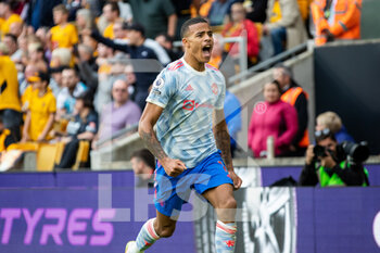 2021-08-29 - Manchester Utd forward Mason Greenwood celebrates his goal 0-1 during the English championship Premier League football match between Wolverhampton Wanderers and Manchester United on August 29, 2021 at Molineux in Wolverhampton, England - Photo Manjit Narotra / ProSportsImages / DPPI - WOLVERHAMPTON WANDERERS VS MANCHESTER UNITED - ENGLISH PREMIER LEAGUE - SOCCER
