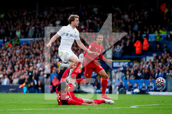 2021-09-12 - Leeds United forward Patrick Bamford (9) tries to break through during the Premier League match between Leeds United and Liverpool at Elland Road, Leeds, England on 12 September 2021 - LEEDS UNITED VS LIVERPOOL AT ELLAND ROAD - ENGLISH PREMIER LEAGUE - SOCCER