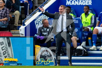 2021-09-11 - Leicester City Manager Brendan Rodgers gestures during the Premier League match between Leicester City and Manchester City at the King Power Stadium, Leicester, England on 11 September 2021 - LEICESTER CITY VS MANCHESTER CITY - ENGLISH PREMIER LEAGUE - SOCCER