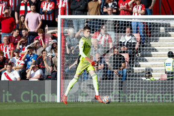 2021-10-16 - Leeds United goalkeeper Illan Meslier during the English championship Premier League football match between Southampton and Leeds United on October 16, 2021 at the St Mary's Stadium in Southampton, England - SOUTHAMPTON VS LEEDS UNITED - ENGLISH PREMIER LEAGUE - SOCCER