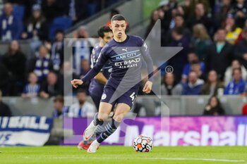 2021-10-24 - Manchester City midfielder Phil Foden during the English championship Premier League football match between Brighton and Hove Albion and Manchester City on October 23, 2021 at the American Express Community Stadium in Brighton and Hove, England - BRIGHTON AND HOVE ALBION VS MANCHESTER CITY - ENGLISH PREMIER LEAGUE - SOCCER