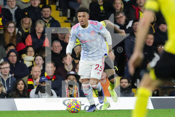2021-11-21 - Manchester United Midfielder Jadon Sancho during the English championship Premier League football match between Watford and Manchester United on November 20, 2021 at Vicarage Road in Watford, England - WATFORD VS MANCHESTER UNITED - ENGLISH PREMIER LEAGUE - SOCCER