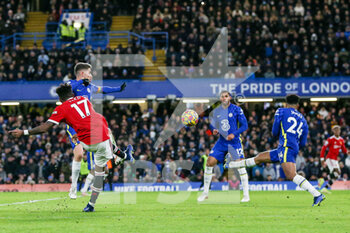 2021-11-29 - Manchester United Midfielder Fred (17) shoots at goal during the English championship Premier League football match between Chelsea and Manchester United on November 28, 2021 at Stamford Bridge in London, England - CHELSEA VS MANCHESTER UNITED - ENGLISH PREMIER LEAGUE - SOCCER