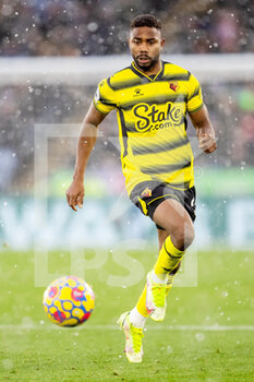 2021-11-28 - Watford defender Jeremy Ngakia during the English championship Premier League football match between Leicester City and Watford on November 28, 2021 at the King Power Stadium in Leicester, England - LEICESTER CITY VS WATFORD - ENGLISH PREMIER LEAGUE - SOCCER