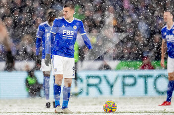 2021-11-28 - Leicester City Forward Jamie Vardy during the English championship Premier League football match between Leicester City and Watford on November 28, 2021 at the King Power Stadium in Leicester, England - LEICESTER CITY VS WATFORD - ENGLISH PREMIER LEAGUE - SOCCER