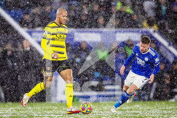 2021-11-28 - Watford defender William Troost-Ekong during the English championship Premier League football match between Leicester City and Watford on November 28, 2021 at the King Power Stadium in Leicester, England - LEICESTER CITY VS WATFORD - ENGLISH PREMIER LEAGUE - SOCCER