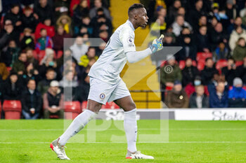 2021-12-01 - Chelsea goalkeeper Edouard Mendy during the English championship Premier League football match between Watford and Chelsea on December 1, 2021 at Vicarage Road in Watford, England - WATFORD VS CHELSEA - ENGLISH PREMIER LEAGUE - SOCCER