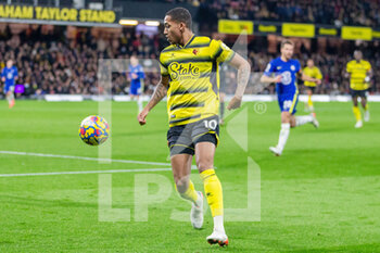 2021-12-01 - Watford forward Joao Pedro during the English championship Premier League football match between Watford and Chelsea on December 1, 2021 at Vicarage Road in Watford, England - WATFORD VS CHELSEA - ENGLISH PREMIER LEAGUE - SOCCER