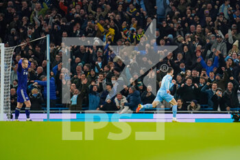 2021-12-14 - Manchester City midfielder Phil Foden (47) celebrates a goal 1-0 during the English championship Premier League football match between Manchester City and Leeds United on December 14, 2021 at the Etihad Stadium in Manchester, England - MANCHESTER CITY VS LEEDS UNITED - ENGLISH PREMIER LEAGUE - SOCCER