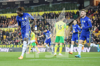 2021-03-10 - Chelsea defender Trevoh Chalobah (14) celebrates his goal 0-1 during the English championship Premier League football match between Norwich City and Chelsea on March 10, 2022 at Carrow Road in Norwich, England - NORWICH CITY VS CHELSEA - ENGLISH PREMIER LEAGUE - SOCCER