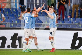 2021-09-30 - Toma Basic (SS Lazio) celebrates after scoring goal 1-0 during the UEFA Europa League football match between SS Lazio and Lokomotiv Mosca at The Olympic Stadium in Rome on 30 September 2021. - SS LAZIO VS LOKOMOTIV MOSCA - UEFA EUROPA LEAGUE - SOCCER