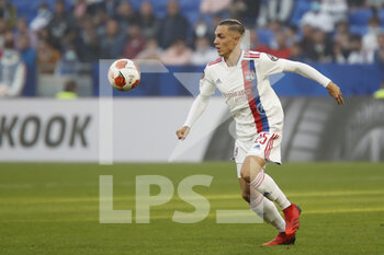 2021-09-30 - Maxence CAQUERET of Lyon during the UEFA Europa League, Group A football match between Olympique Lyonnais and Brondby IF on September 30, 2021 at Groupama stadium in Decines-Charpieu near Lyon, France - OLYMPIQUE LYONNAIS VS BRONDBY IF - UEFA EUROPA LEAGUE - SOCCER