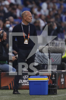 2021-09-30 - Niels FREDERIKSEN coach of Brondby during the UEFA Europa League, Group A football match between Olympique Lyonnais and Brondby IF on September 30, 2021 at Groupama stadium in Decines-Charpieu near Lyon, France - OLYMPIQUE LYONNAIS VS BRONDBY IF - UEFA EUROPA LEAGUE - SOCCER