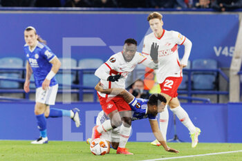 2021-11-04 - Spartak Moscow Midfielder Victor Moses (8) fouls Leicester City Defender Ryan Bertrand (5) during the UEFA Europa League, Group C football match between Leicester City and Spartak Moscow on November 4, 2021 at the King Power Stadium in Leicester, England - LEICESTER CITY VS SPARTAK MOSCOW - UEFA EUROPA LEAGUE - SOCCER