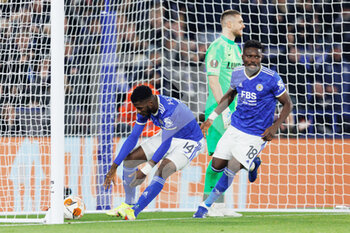 2021-11-04 - Leicester City Defender Daniel Amartey (18) celebrates after his goal 1-1 during the UEFA Europa League, Group C football match between Leicester City and Spartak Moscow on November 4, 2021 at the King Power Stadium in Leicester, England - LEICESTER CITY VS SPARTAK MOSCOW - UEFA EUROPA LEAGUE - SOCCER