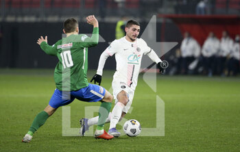 2021-12-19 - Marco Verratti of PSG during the French Cup round of 32 football match between Entente Feignies-Aulnoye and Paris Saint Germain (PSG) on December 19, 2021 at Stade du Hainaut in Valenciennes, France - ENTENTE FEIGNIES-AULNOYE VS PARIS SAINT GERMAIN (PSG) - FRENCH CUP - SOCCER