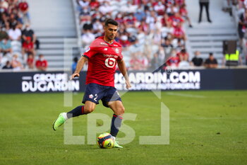 2021-08-14 - Dfender CELIK 2 LOSC during the French championship Ligue 1 football match between LOSC Lille and OGC Nice on August 14, 2021 at Pierre Mauroy stadium in Villeneuve-d'Ascq near Lille, France - Photo Laurent Sanson / LS Medianord / DPPI - LOSC LILLE VS OGC NICE - FRENCH LIGUE 1 - SOCCER