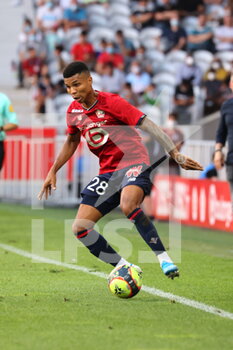 2021-08-14 - Defender LOSC Reinildo 28 during the French championship Ligue 1 football match between LOSC Lille and OGC Nice on August 14, 2021 at Pierre Mauroy stadium in Villeneuve-d'Ascq near Lille, France - Photo Laurent Sanson / LS Medianord / DPPI - LOSC LILLE VS OGC NICE - FRENCH LIGUE 1 - SOCCER