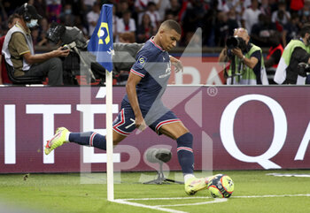 2021-08-14 - Kylian Mbappe of PSG during the French championship Ligue 1 football match between Paris Saint-Germain and RC Strasbourg on August 14, 2021 at Parc des Princes stadium in Paris, France - Photo Jean Catuffe / DPPI - PARIS SAINT-GERMAIN VS RC STRASBOURG - FRENCH LIGUE 1 - SOCCER